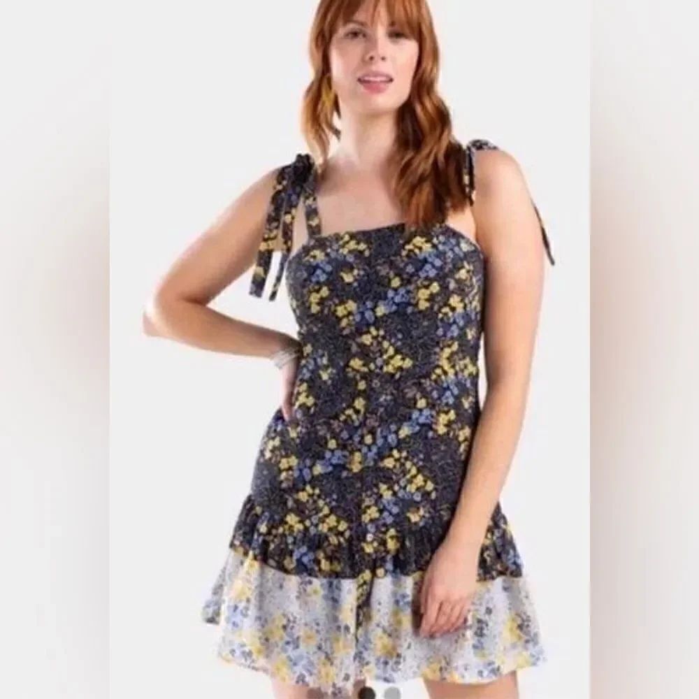 Jun & Ivy Navy calico Sundress, XXS